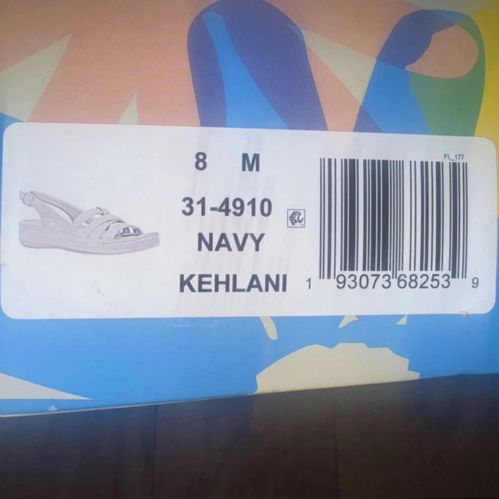 Easy Street Adjustable Strap Sandals Kehlani Navy Size 8